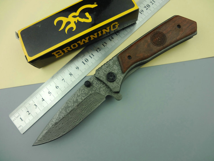 Browning 331 folding knife Damascus imitation grain UD50045